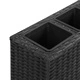 Градинска висока леха с 4 саксии 80x22x79 см полиратан черна
