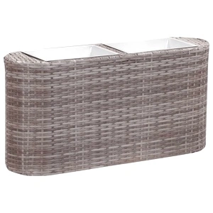Градинска повдигната леха, 80x25x40 см, полиратан, сива