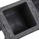 Висока леха с крака и 3 саксии, 72x25x50 см, полиратан, черна