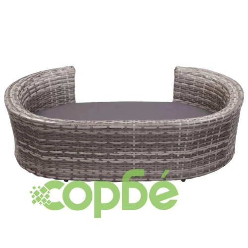 Кучешко легло с възглавница, сиво, 90x60 см, полиратан ➤ топ цена ➤ sorbe.bg