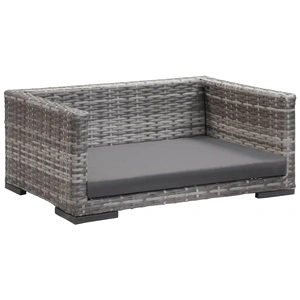 Кучешко легло с възглавница, сиво, 70x50 см, полиратан