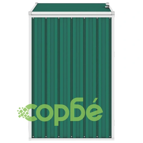 Навес за кофа за боклук зелен 72x81x121 см стомана ➤ топ цена ➤ sorbe.bg