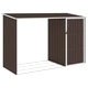 Градински навес кафяв 245x98x159 см поцинкована стомана