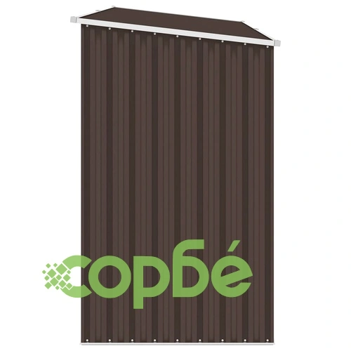 Градински навес кафяв 245x98x159 см поцинкована стомана ➤ топ цена ➤ sorbe.bg