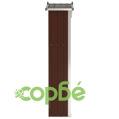 Градинска барака, кафява, 116x45x175 см, поцинкована стомана ➤ топ цена ➤ sorbe.bg