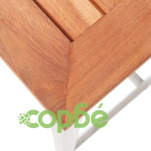 Бар столове, 4 бр, акация масив и неръждаема стомана ➤ топ цена ➤ sorbe.bg