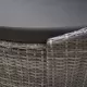 Градинско лаундж легло със сенник, полиратан, сиво 