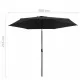 Градински чадър с метален прът, 300 см, черен