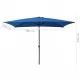Градински чадър с метален прът, 300x200 см, лазурен