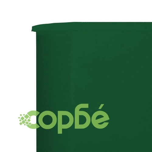 Параван против вятър от 3 панела, текстил, 400x160 см, зелен ➤ топ цена ➤ sorbe.bg