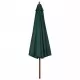 Градински чадър с дървен прът, 330 см, зелен