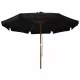 Градински чадър с дървен прът, 330 см, черен