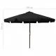 Градински чадър с дървен прът, 330 см, черен