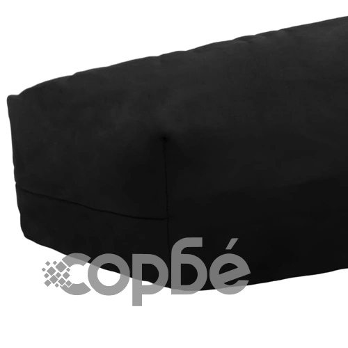 Градинска възглавница за облягане, черна, 120x40x10 см, текстил ➤ топ цена ➤ sorbe.bg