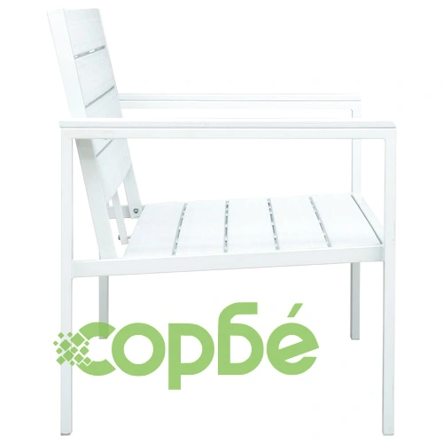 Градинска пейка, 120 cм, HDPE, бяла, имитация на дърво ➤ топ цена ➤ sorbe.bg