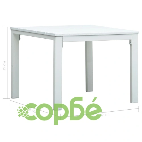 Бистро комплект, 3 части, HDPE, бял, имитация на дърво ➤ топ цена ➤ sorbe.bg