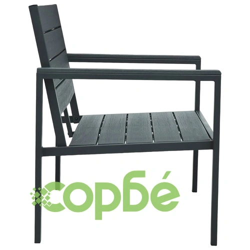 Градинска пейка, 120 cм, HDPE, сива, имитация на дърво ➤ топ цена ➤ sorbe.bg
