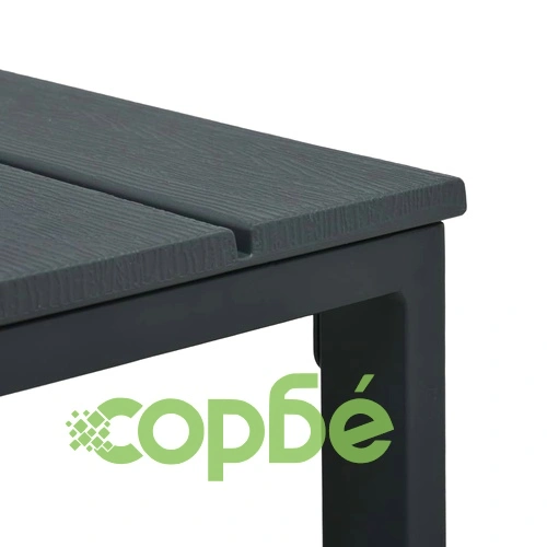Бистро комплект, 3 части, HDPE, сив, имитация на дърво ➤ топ цена ➤ sorbe.bg