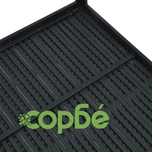 Маса за кафе, черна, 78x78x74 см, HDPE, дървен вид ➤ топ цена ➤ sorbe.bg