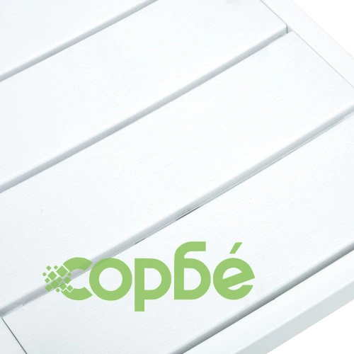 Градински столове, 2 бр, бели, HDPE, имитация на дърво ➤ топ цена ➤ sorbe.bg