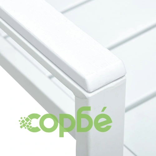 Градински столове, 2 бр, бели, HDPE, имитация на дърво ➤ топ цена ➤ sorbe.bg