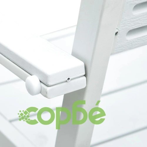 Градински столове, 2 бр, бели, HDPE, имитация на дърво ➤ топ цена ➤ sorbe.bg
