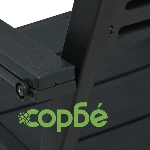 Градински столове, 2 бр, черни, HDPE, имитация на дърво ➤ топ цена ➤ sorbe.bg