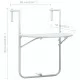 Окачена балконска маса, бяла, 60x64x83,5 см, пластмасов ратан