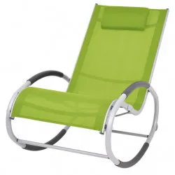Градински люлеещ се стол, зелен, textilene