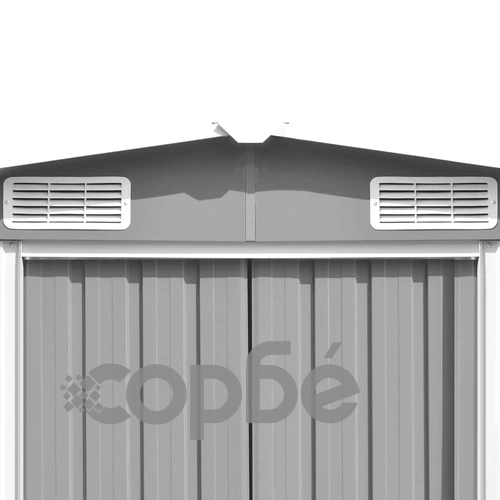 Градинска барака, сива, 257x779x181 см, поцинкована стомана ➤ топ цена ➤ sorbe.bg