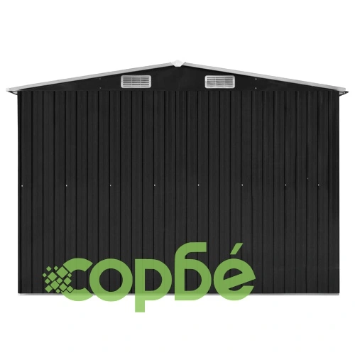 Градинска барака, антрацит, 257x779x181 см, поцинкована стомана ➤ топ цена ➤ sorbe.bg