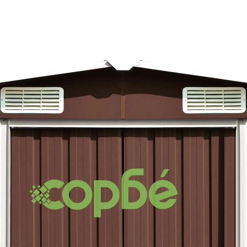 Градинска барака, кафява, 257x779x181 см, поцинкована стомана ➤ топ цена ➤ sorbe.bg