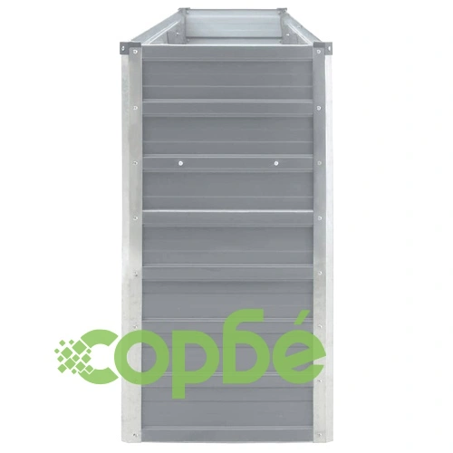 Повдигната леха, 320x40x77 см, поцинкована стомана, сива ➤ топ цена ➤ sorbe.bg