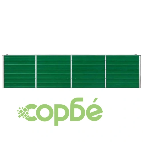 Повдигната леха, 320x40x77 см, поцинкована стомана, зелена ➤ топ цена ➤ sorbe.bg