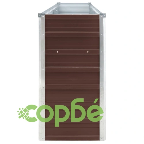 Повдигната леха, 320x40x77 см, поцинкована стомана, кафява ➤ топ цена ➤ sorbe.bg