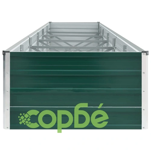 Градинска висока леха поцинкована стомана 480x80x45 см зелена ➤ топ цена ➤ sorbe.bg