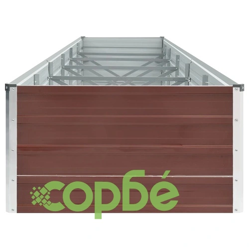 Градинска висока леха поцинкована стомана 480x80x45 см кафява ➤ топ цена ➤ sorbe.bg