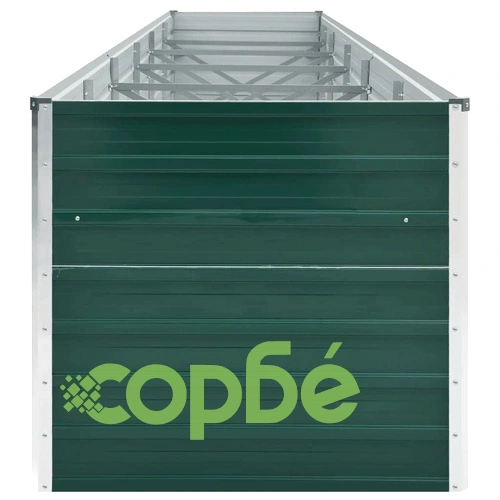 Градинска висока леха поцинкована стомана 480x80x77 см зелена ➤ топ цена ➤ sorbe.bg