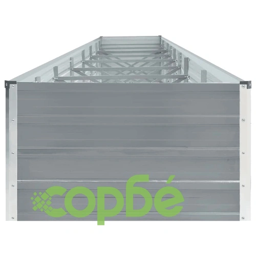 Градинска висока леха поцинкована стомана 600x80x45 см сива ➤ топ цена ➤ sorbe.bg