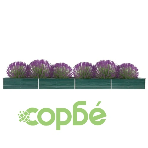 Градинска висока леха поцинкована стомана 600x80x45 см зелена ➤ топ цена ➤ sorbe.bg