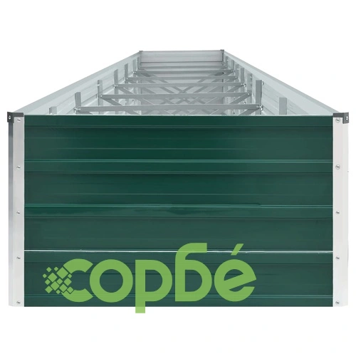 Градинска висока леха поцинкована стомана 600x80x45 см зелена ➤ топ цена ➤ sorbe.bg