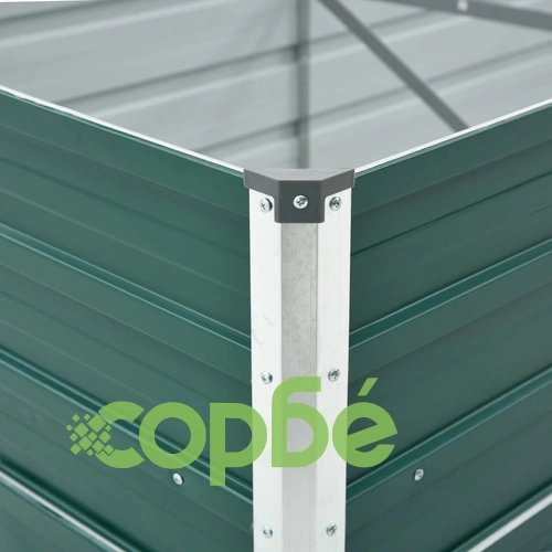 Градинска висока леха поцинкована стомана 600x80x45 см зелена ➤ топ цена ➤ sorbe.bg