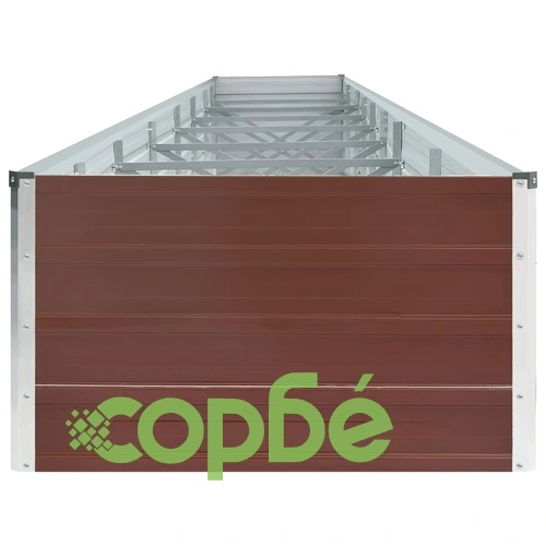 Градинска висока леха поцинкована стомана 600x80x45 см кафява ➤ топ цена ➤ sorbe.bg