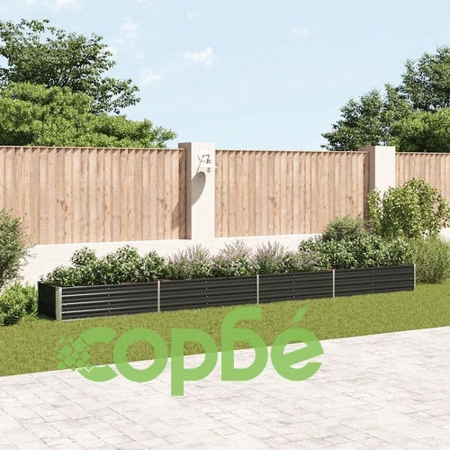 Градинска висока леха поцинкована стомана 600x80x45 см антрацит ➤ топ цена ➤ sorbe.bg