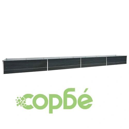 Градинска висока леха поцинкована стомана 600x80x45 см антрацит ➤ топ цена ➤ sorbe.bg