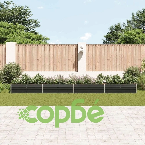 Градинска висока леха поцинкована стомана 600x80x45 см антрацит ➤ топ цена ➤ sorbe.bg