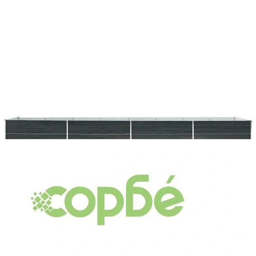 Градинска висока леха поцинкована стомана 600x80x45 см антрацит ➤ топ цена ➤ sorbe.bg