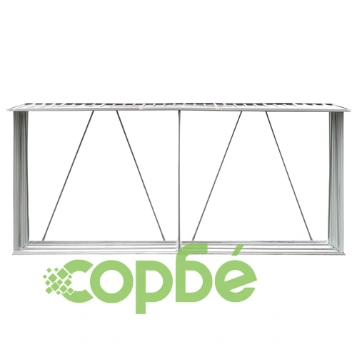 Навес за дърва, поцинкована стомана, 330x84x152 см, кафяв ➤ топ цена ➤ sorbe.bg