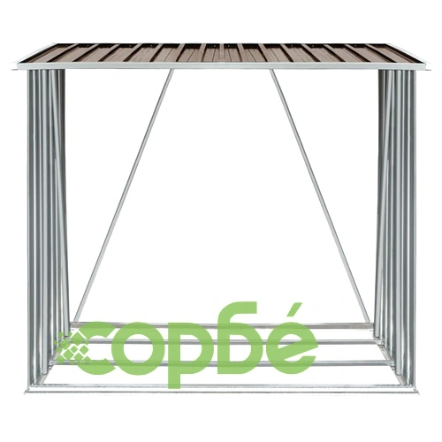 Навес за дърва, поцинкована стомана, 163x83x154 см, кафяв ➤ топ цена ➤ sorbe.bg