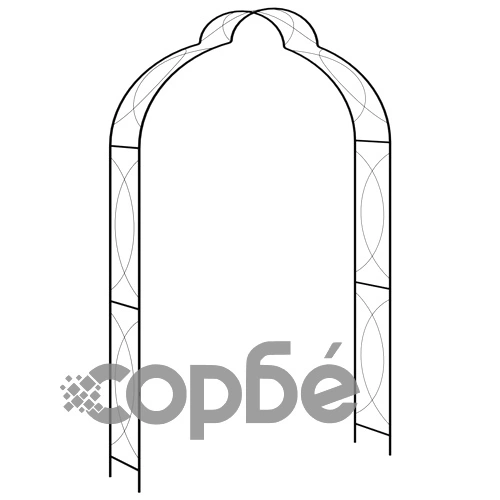 Градинска арка, черна, 150x34x240 см, желязо  ➤ топ цена ➤ sorbe.bg